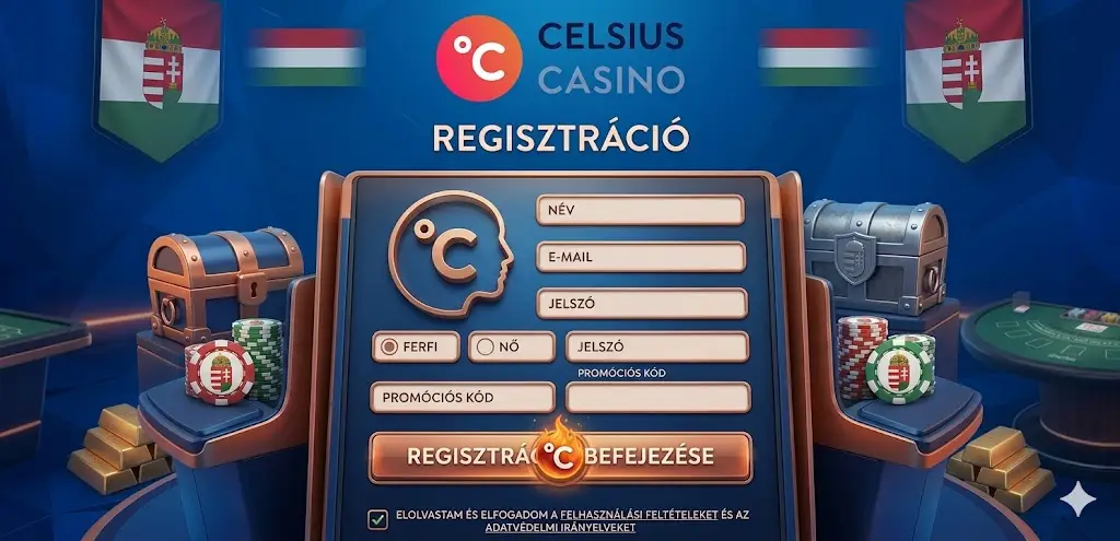 Celsius casino regisztráció űrlap és lépések